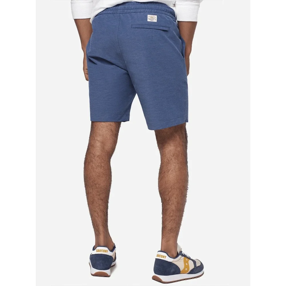 Faherty Mens All Day Short Blue Heathered Elastic Waist Stretch Large Gorpcore